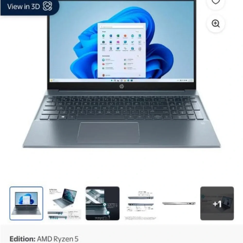 HP Slate Gray Laptop with Silver Logo